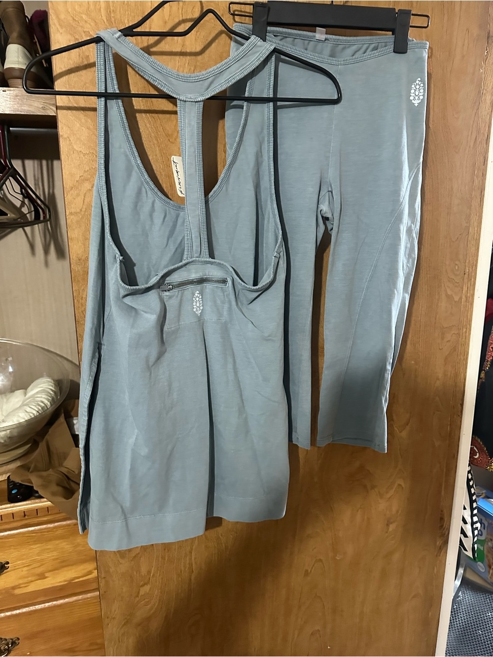 FP Movement by Free People Sky Blue Yoga Jumpsuit with Racerback - Picture 2 of 4